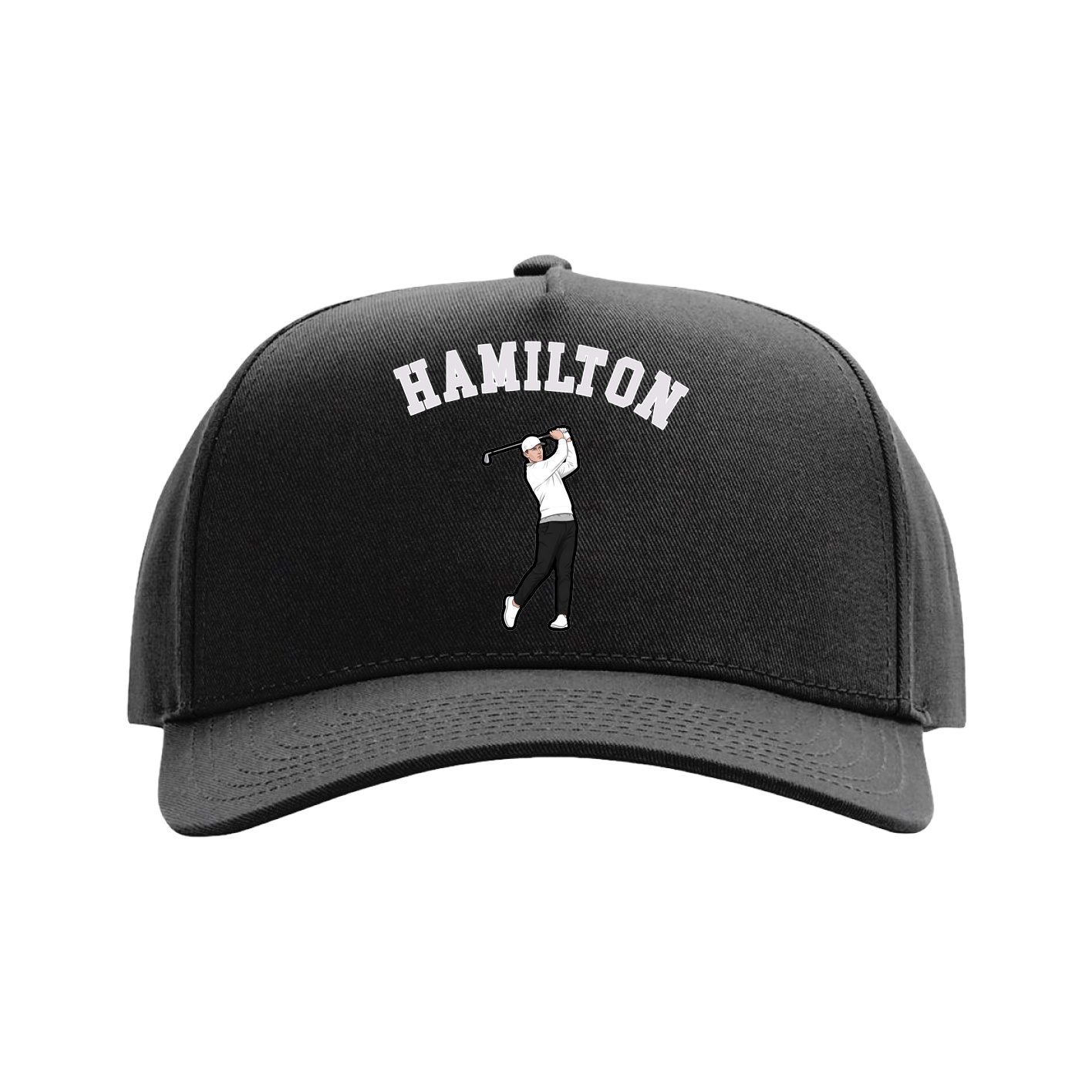 Full Fabric Five-Panel Champ Cap — Shirsey Arch in Black