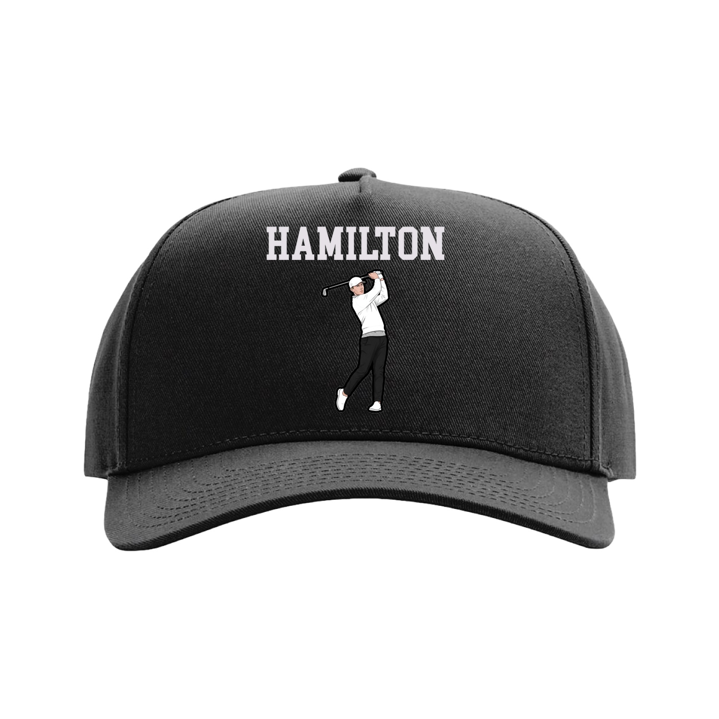 Full Fabric Five-Panel Champ Cap — Shirsey in Black