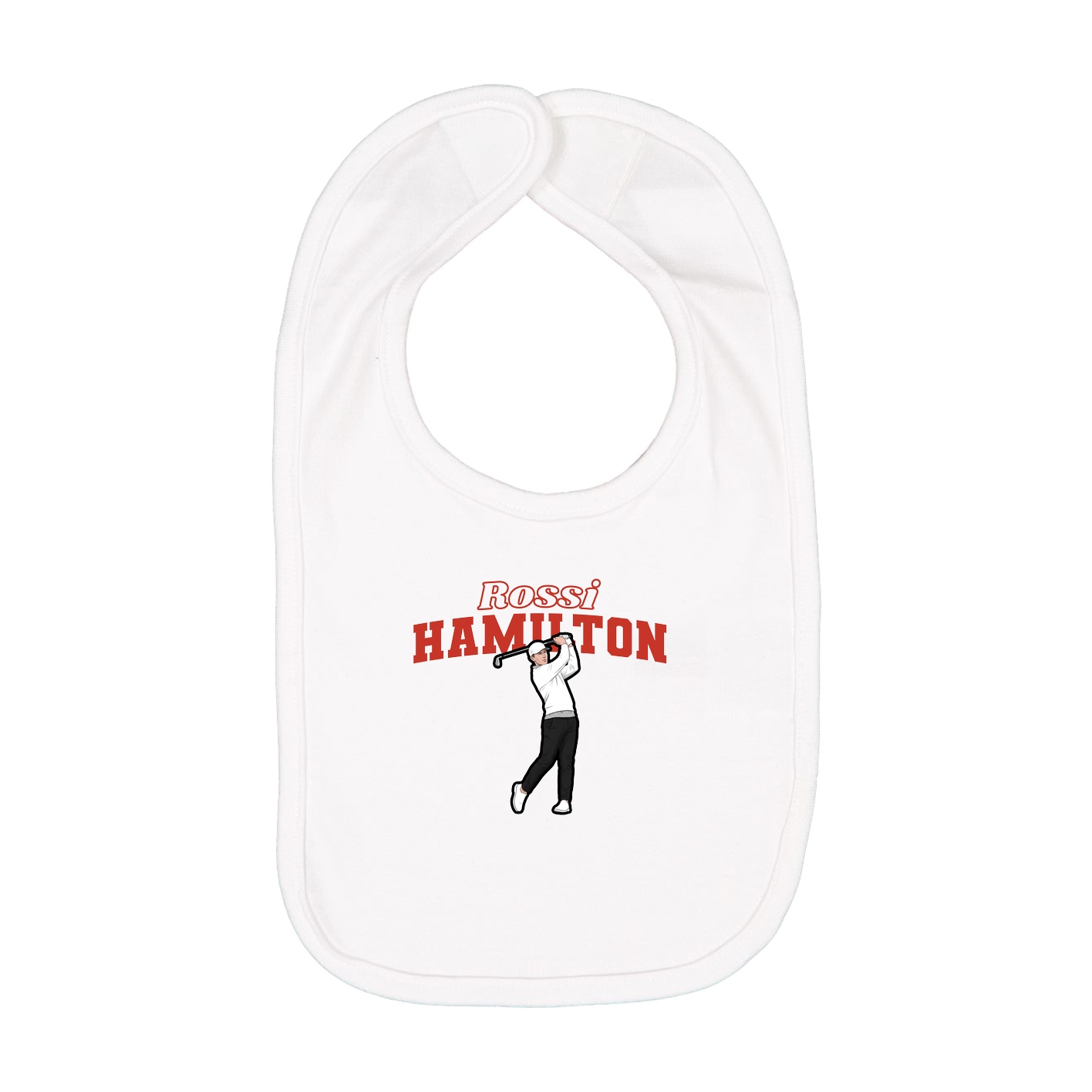 Infant Bib — Name Arch in White