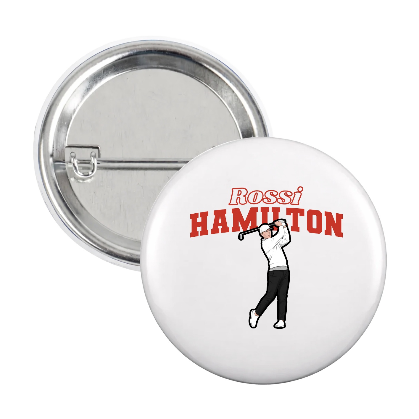 Game Day Button — Name Arch in White