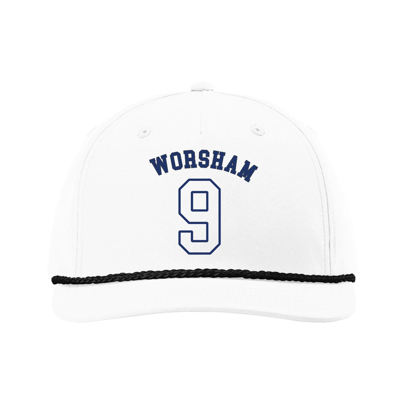 Five-Panel Classic Rope Cap — Shirsey Arch in White