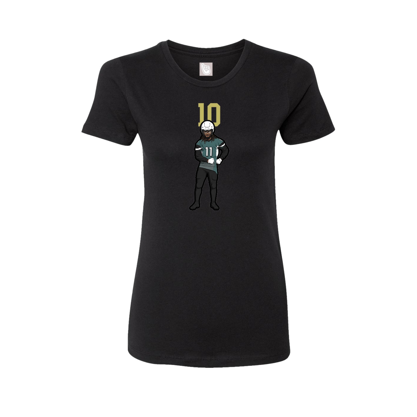 Fitted Women's Tee — Number Top in Black