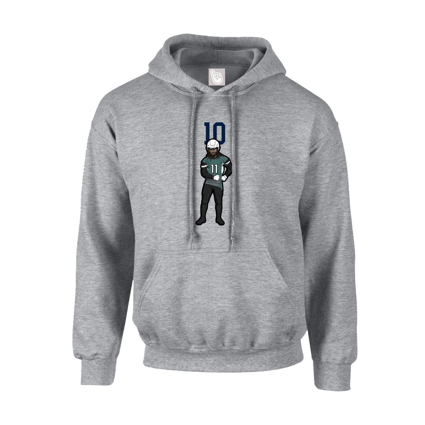 Hoodie — Number Top in Grey