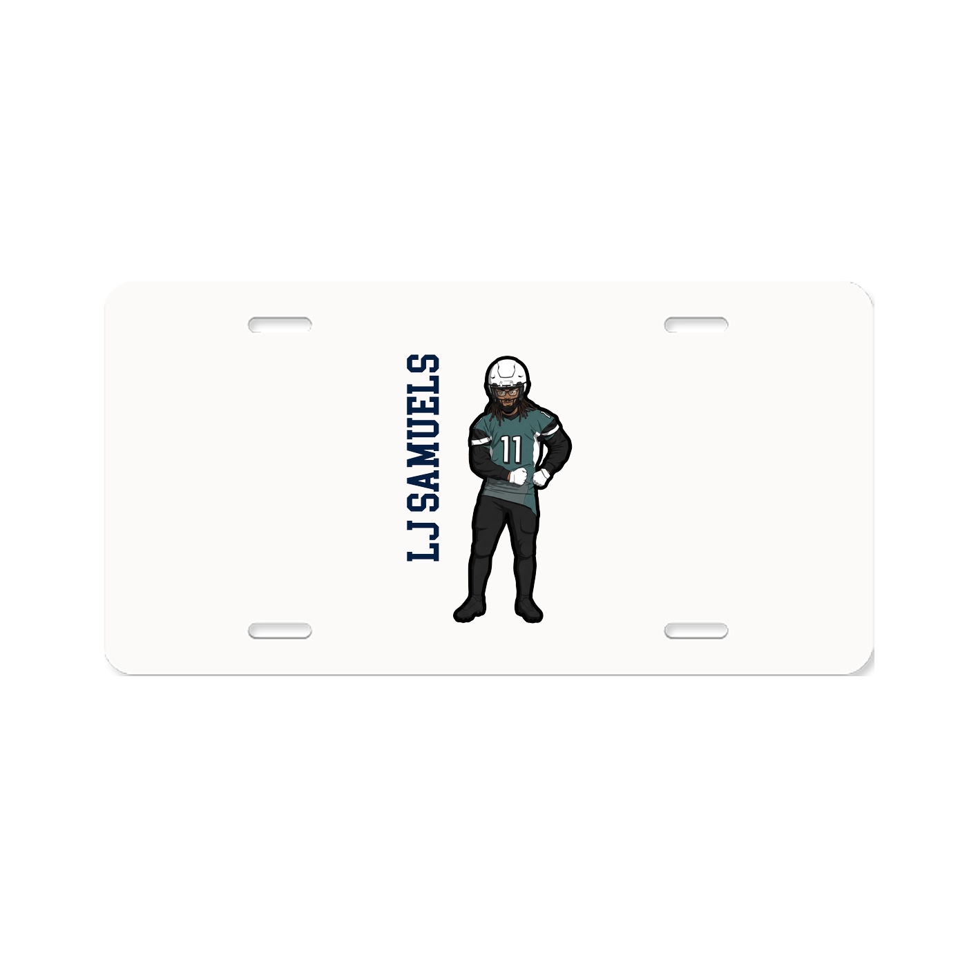 License Plate — Name Vertical in Classic