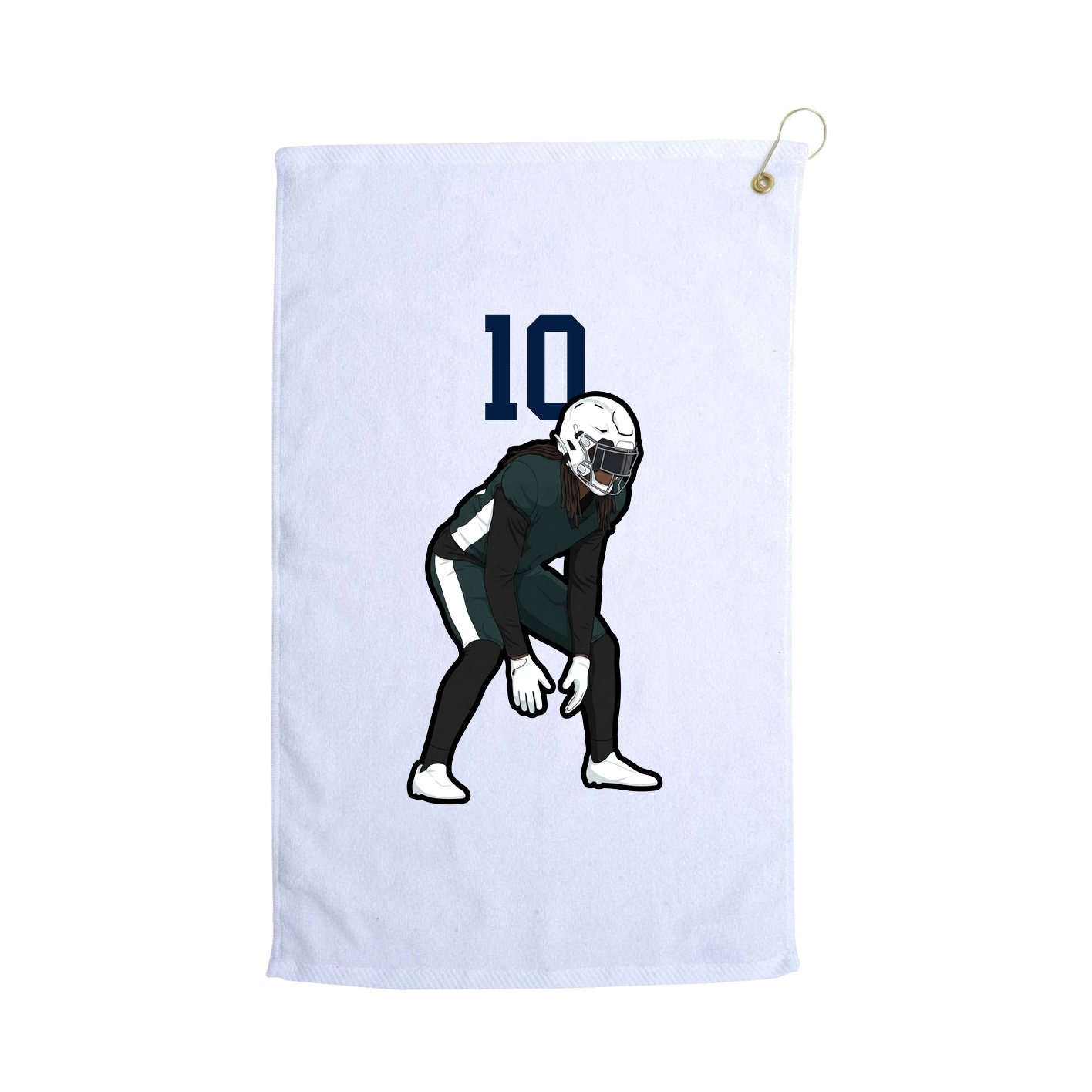 Golf Towel — Number Top in White
