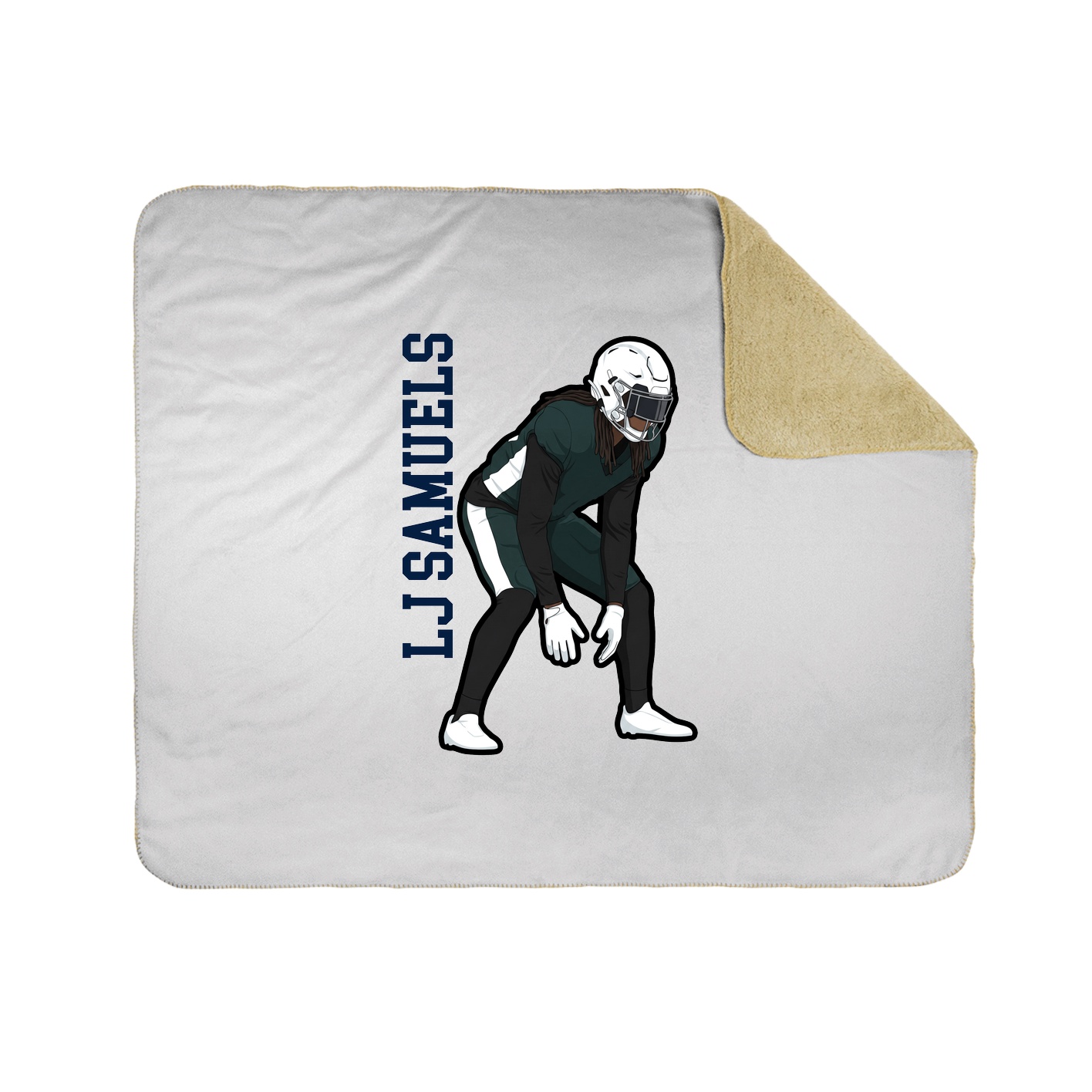 Throw Blanket — Name Vertical in White