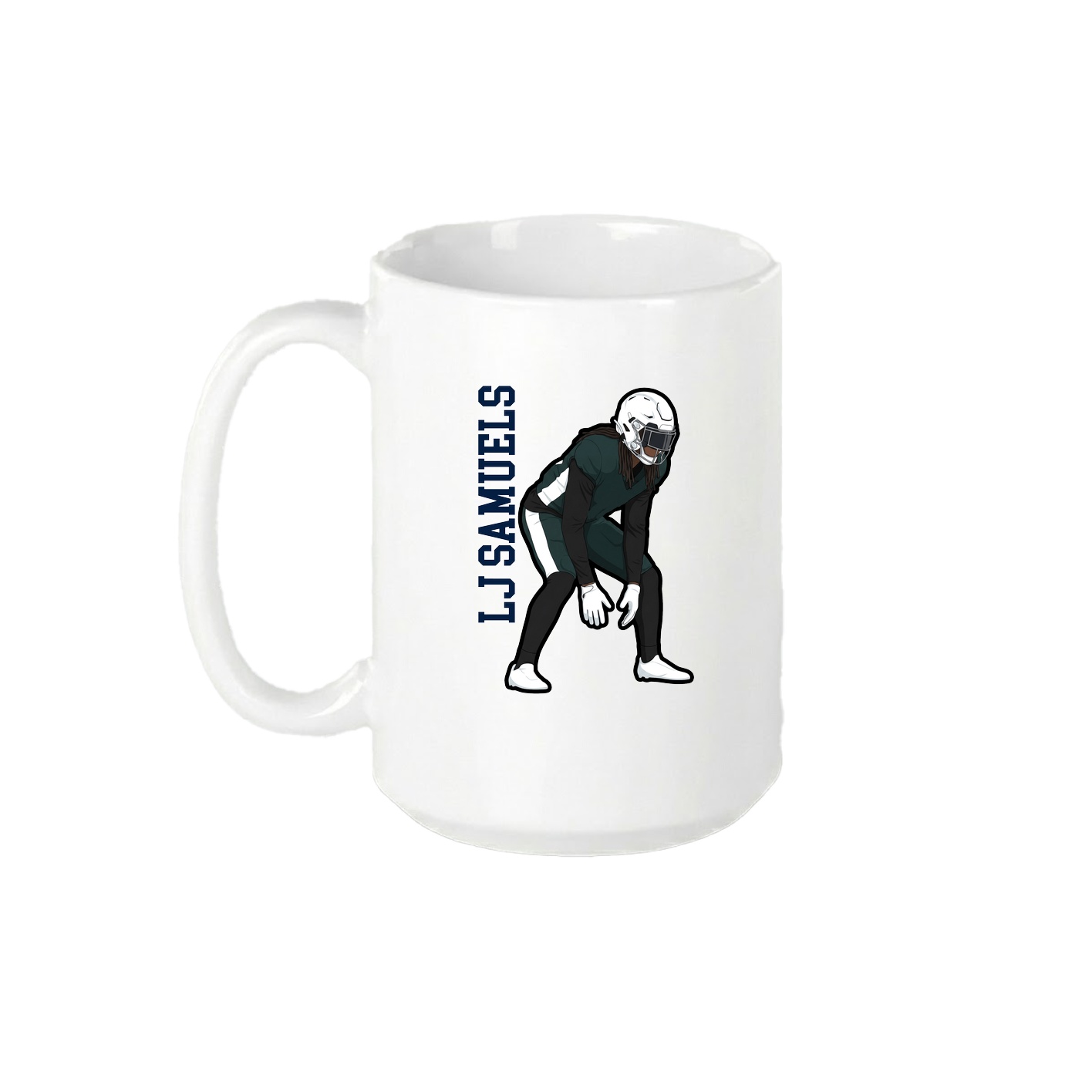 15oz Coffee Mug — Name Vertical in White