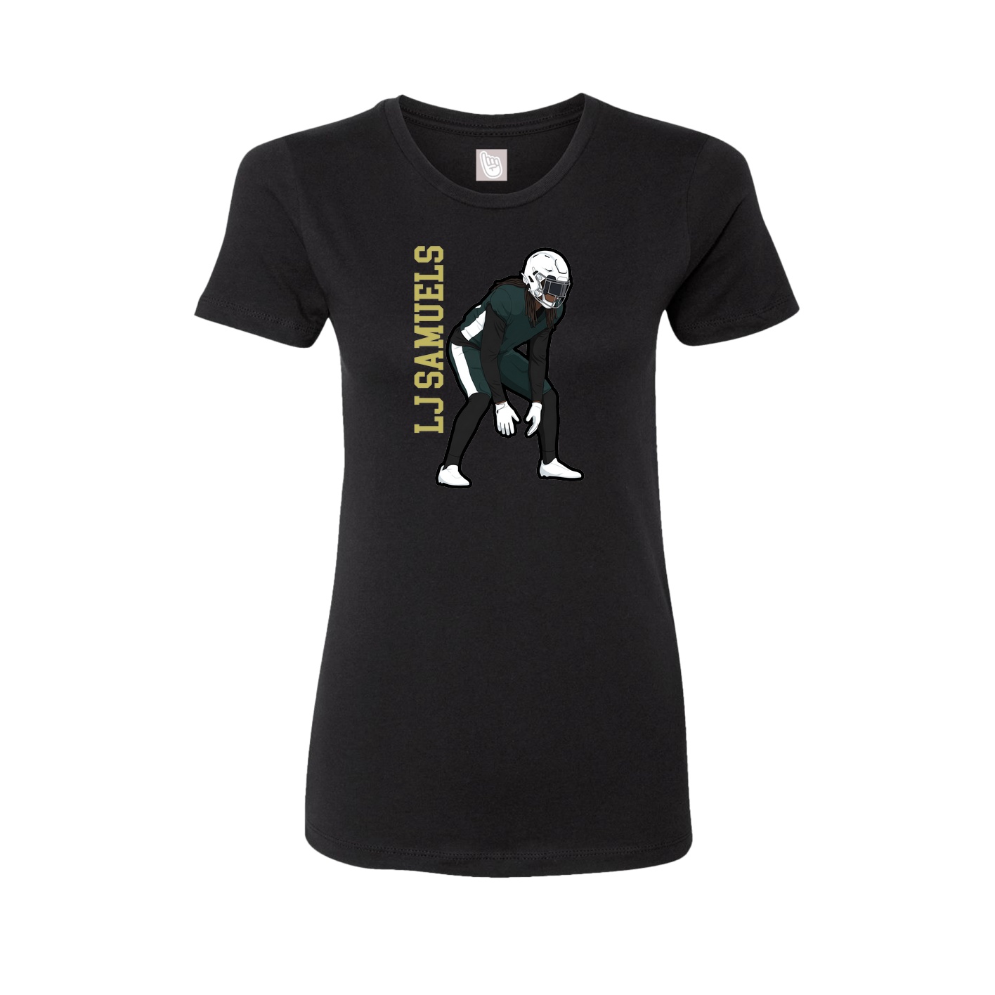 Fitted Women's Tee — Name Vertical in Black