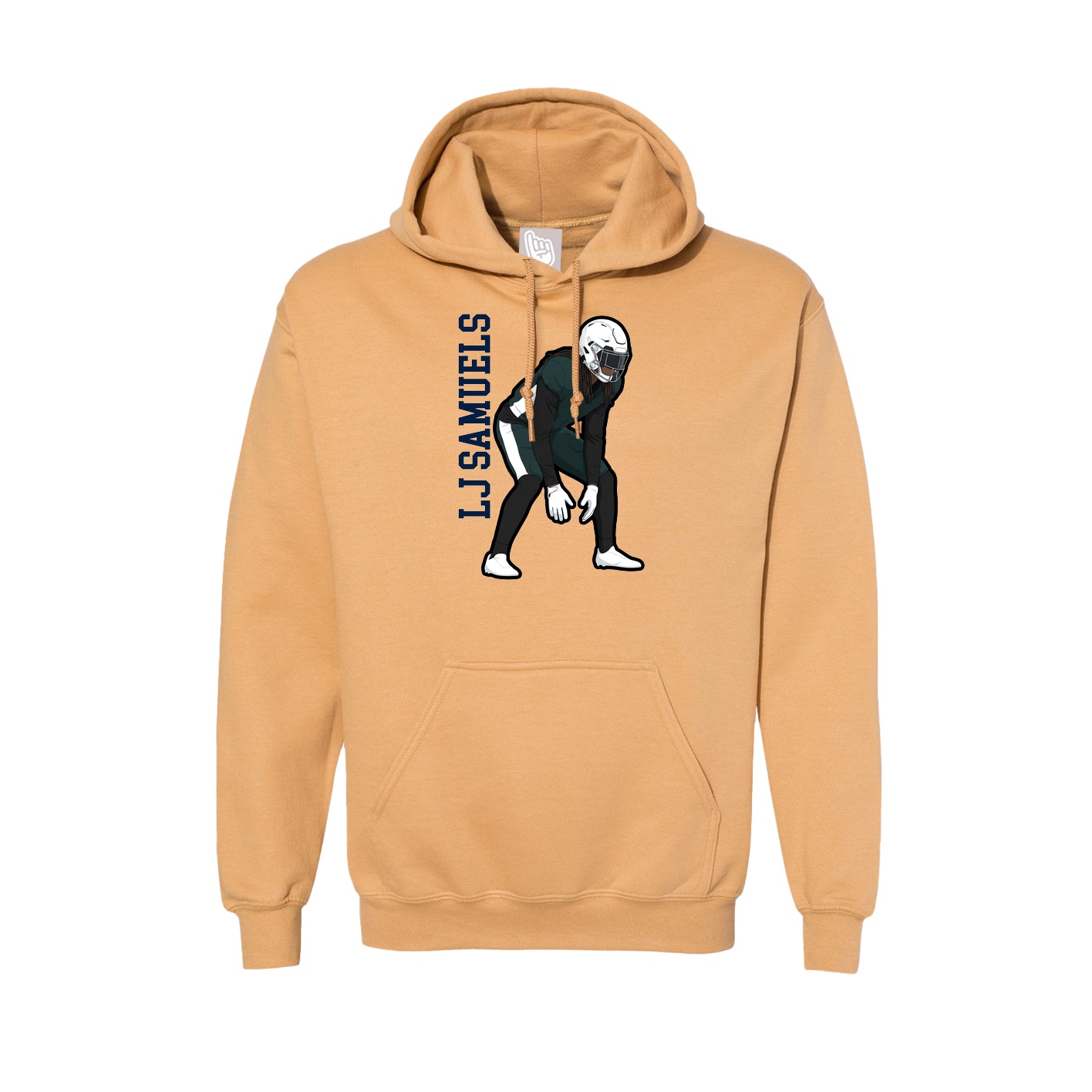 Hoodie — Name Vertical in Vegas Gold