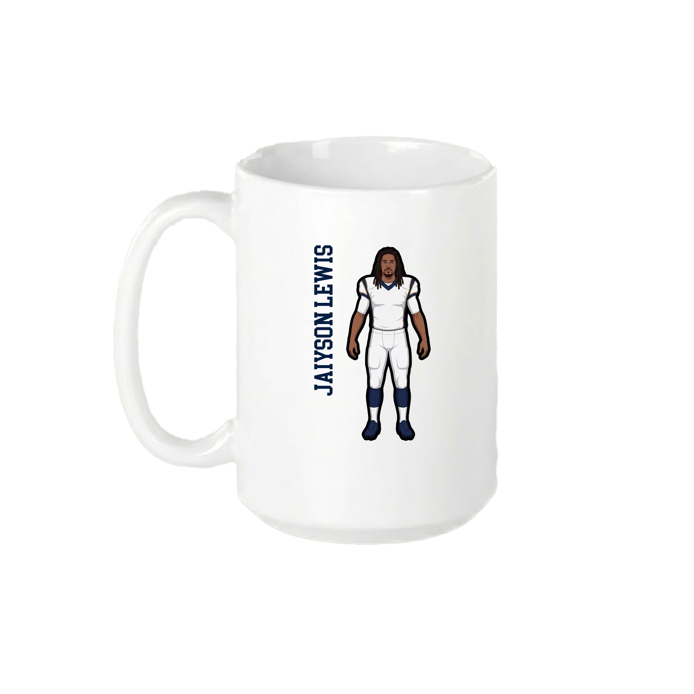 15oz Coffee Mug — Name Vertical in White