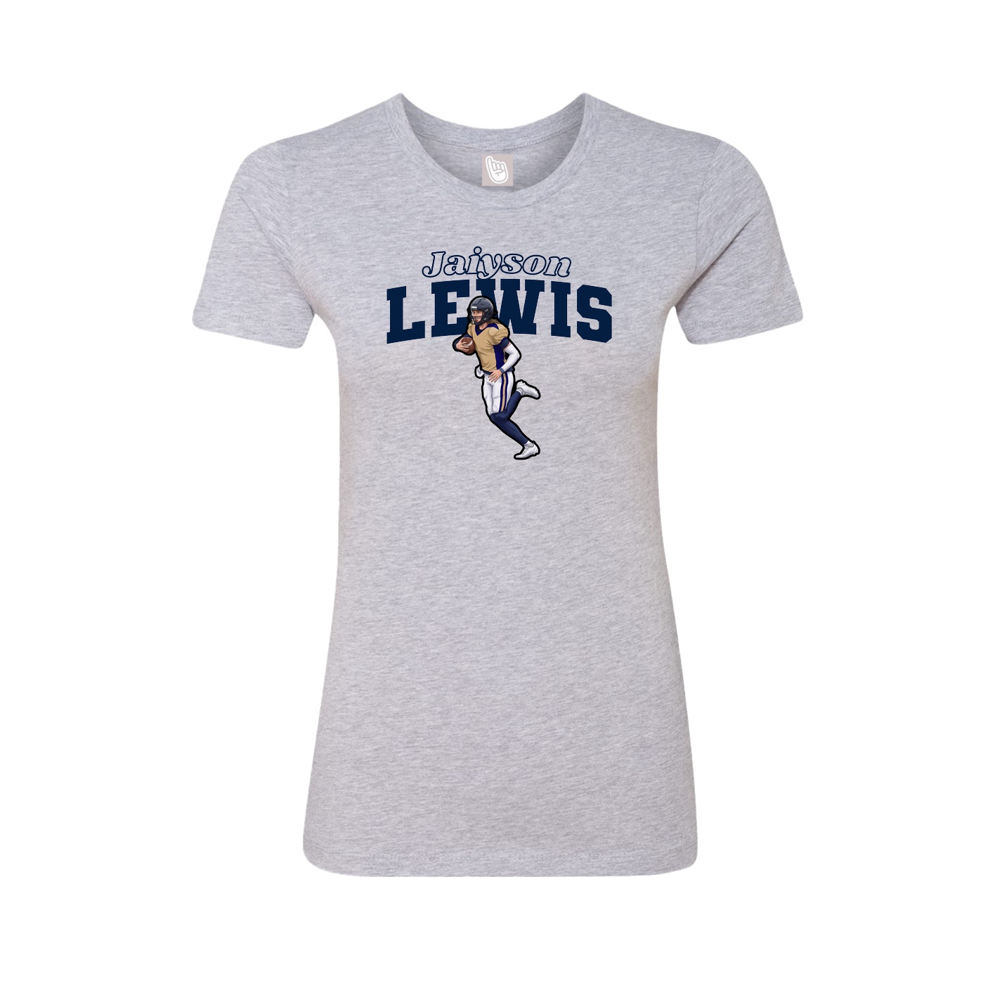 Fitted Women's Tee — Name Arch in Grey