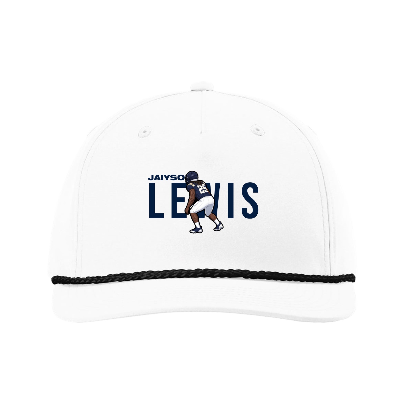 Five-Panel Classic Rope Cap — Player Name in White