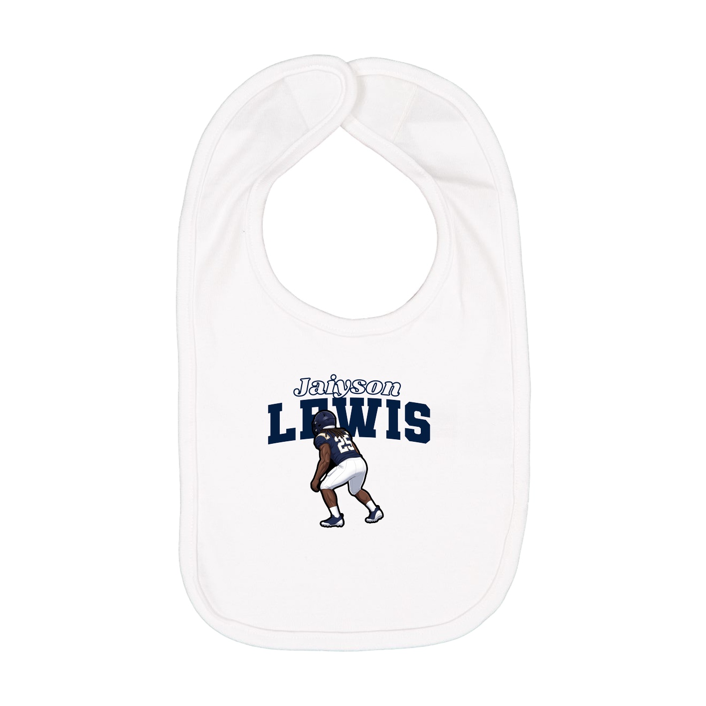 Infant Bib — Name Arch in White