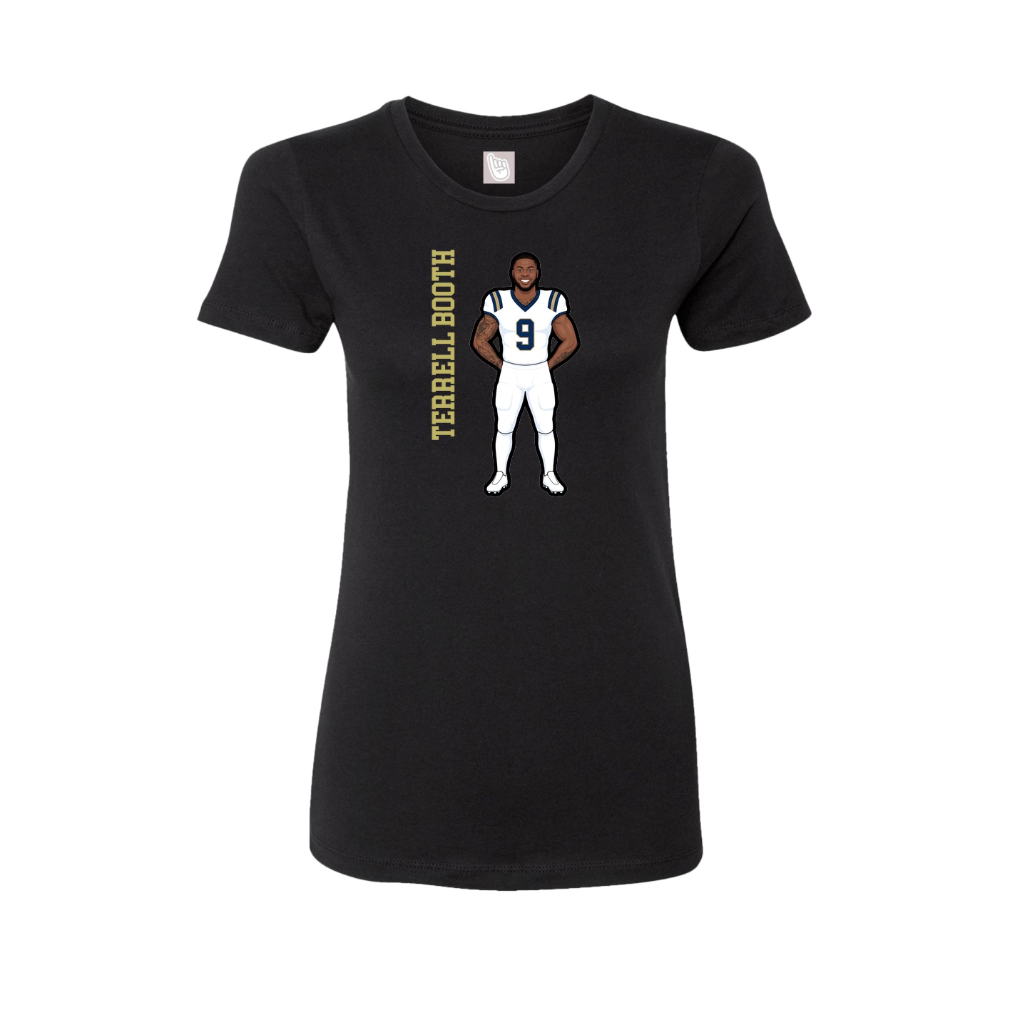 Fitted Women's Tee — Name Vertical in Black