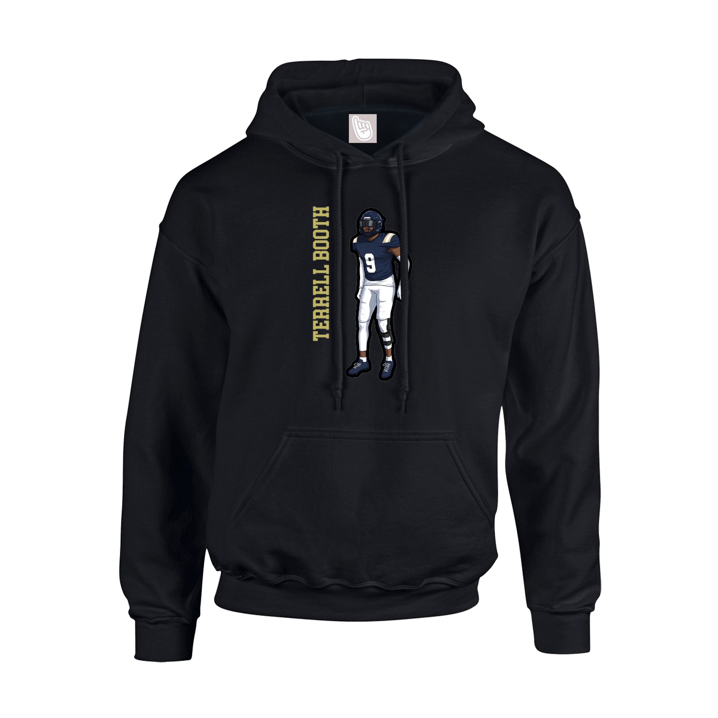 Hoodie — Name Vertical in Black