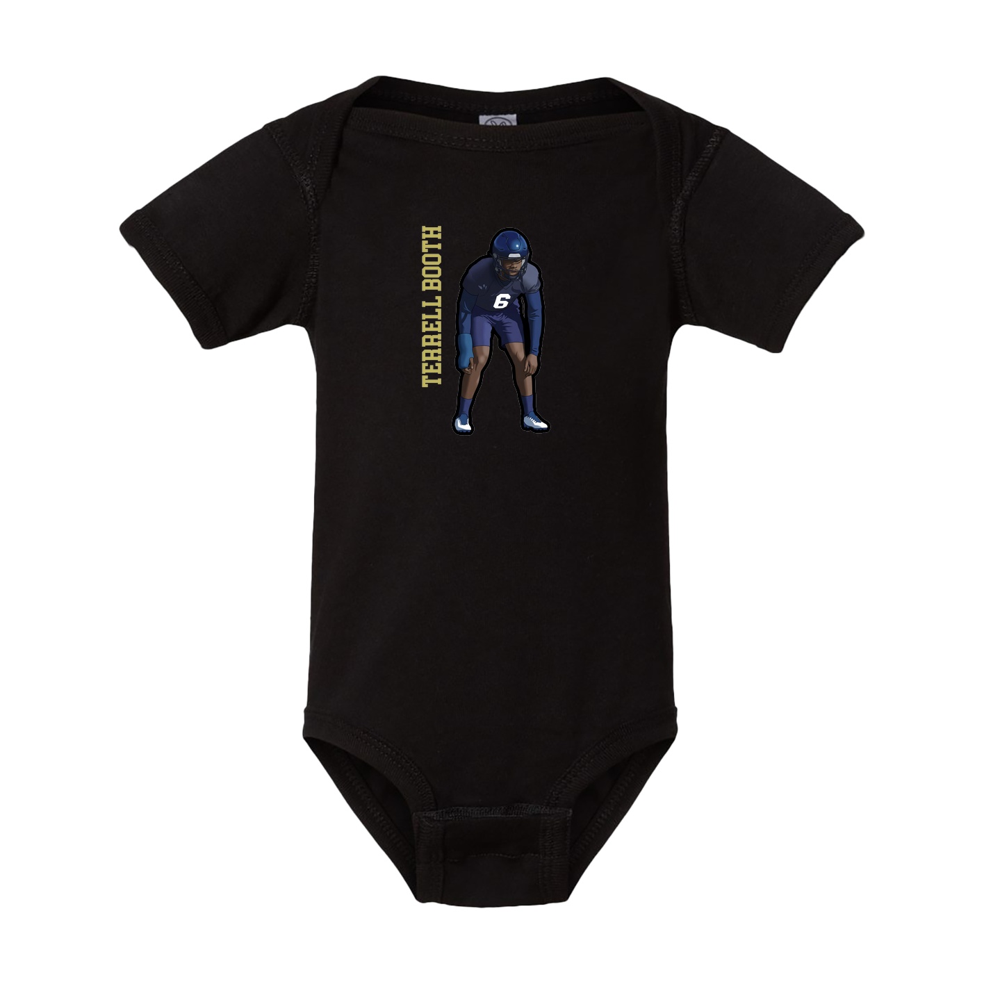 Baby Onesie — Name Vertical in Black