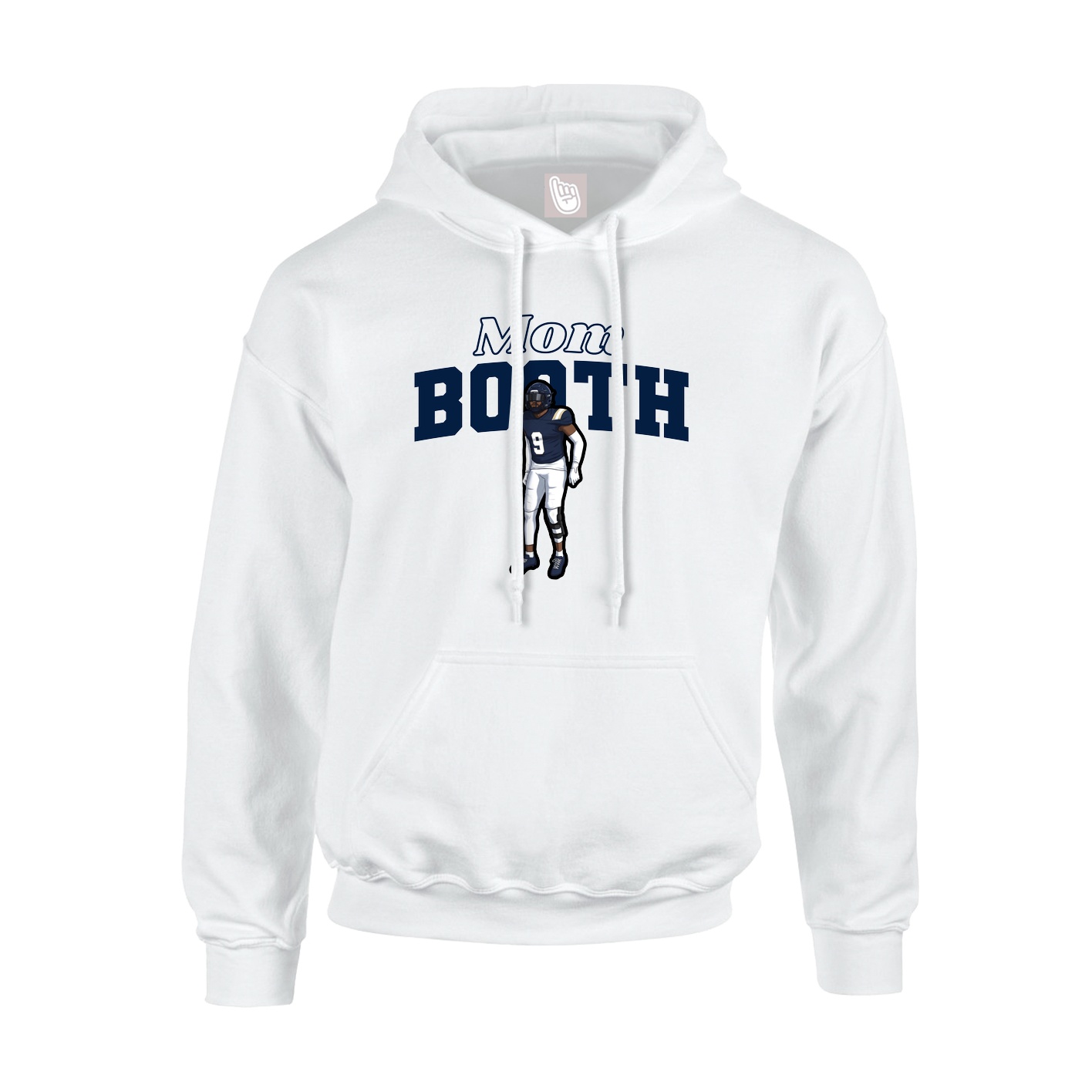 Youth Hoodie — Mothers Day Block in White