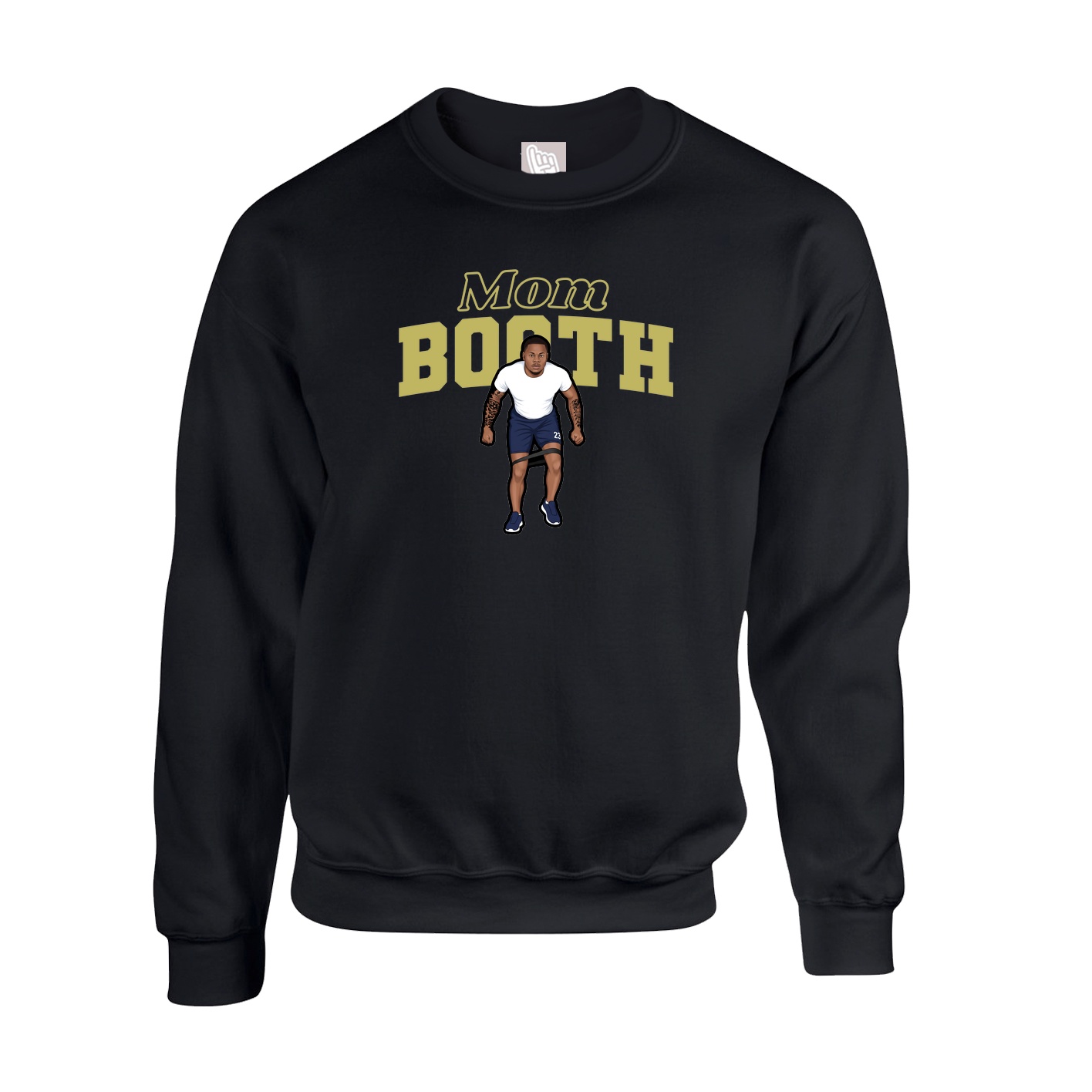 Fleece Crew — Mothers Day Block in Black