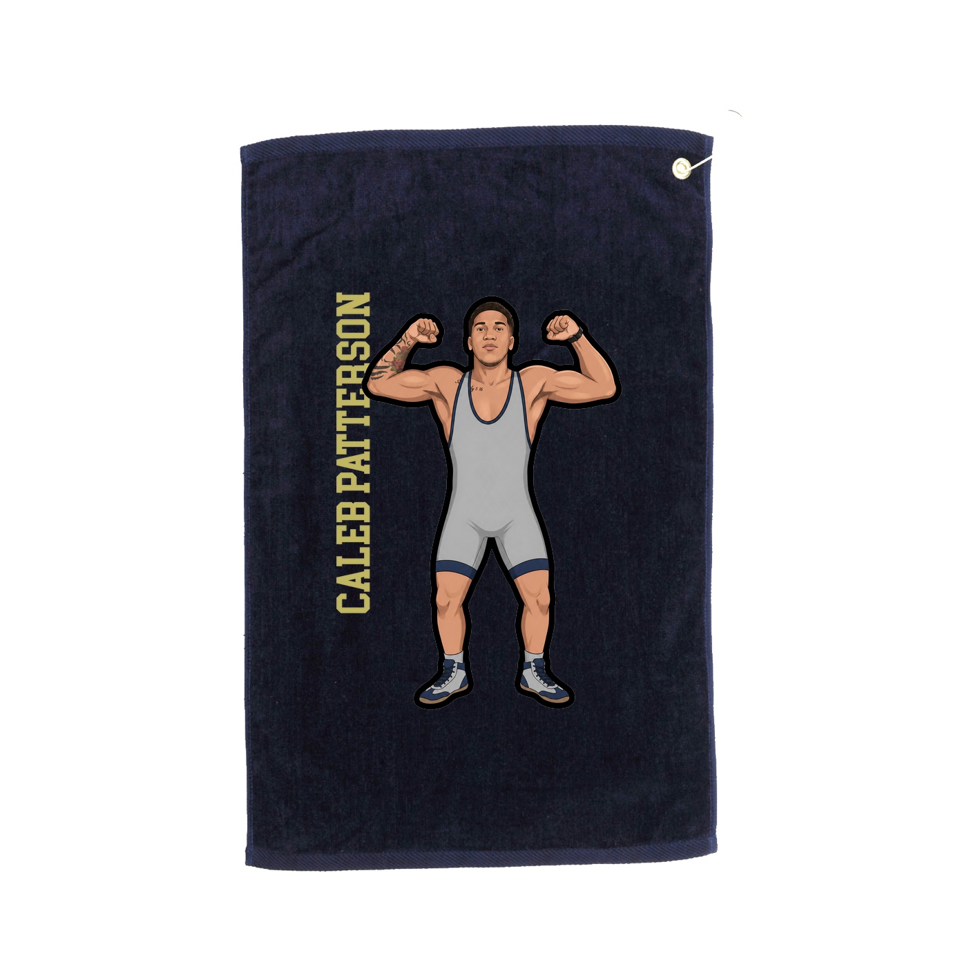 Golf Towel — Name Vertical in Navy