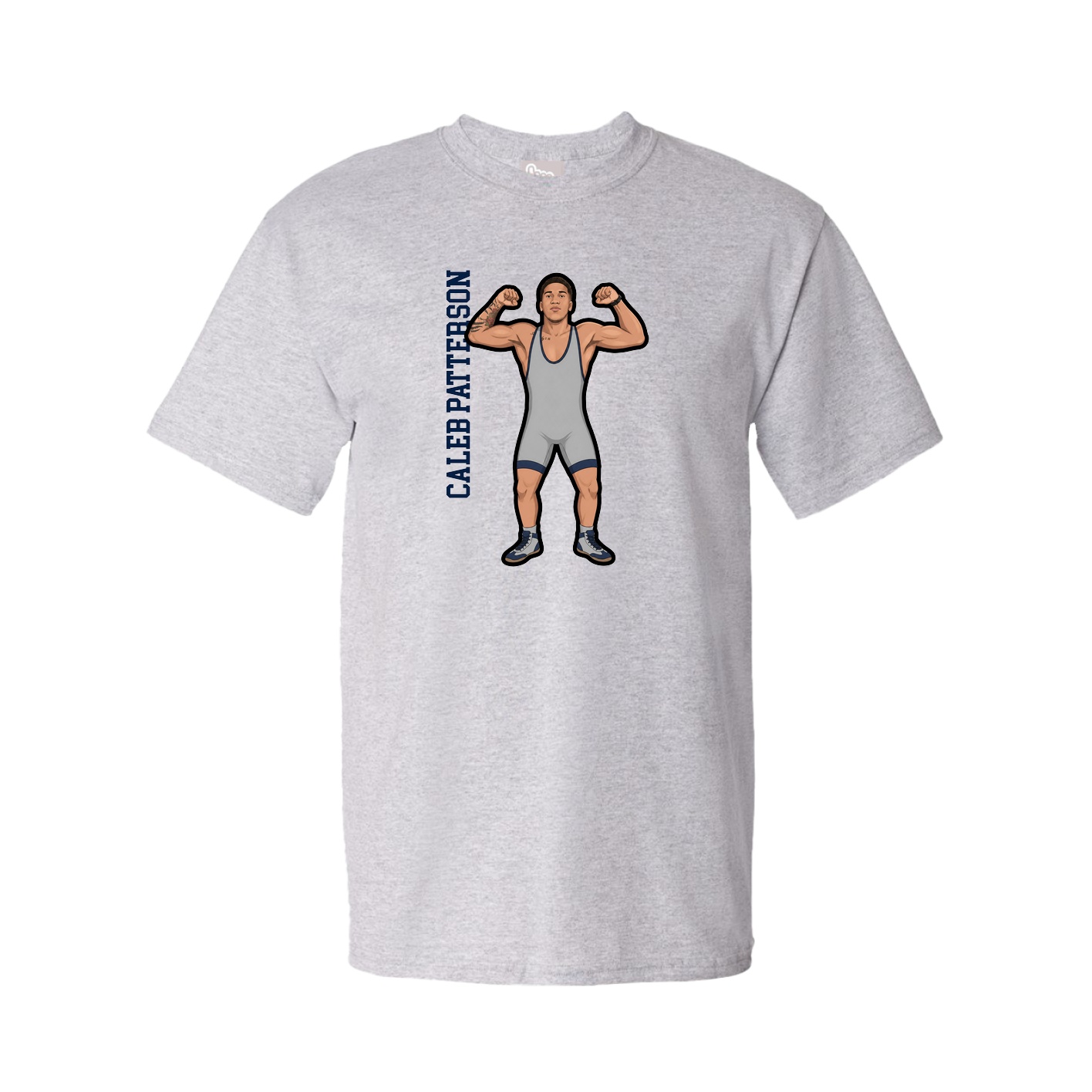 Tee — Name Vertical in Grey