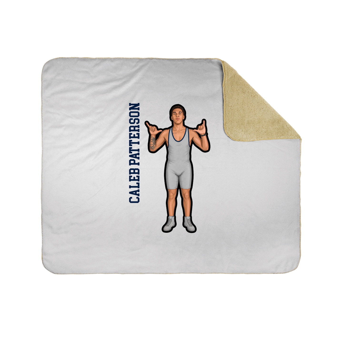 Throw Blanket — Name Vertical in White
