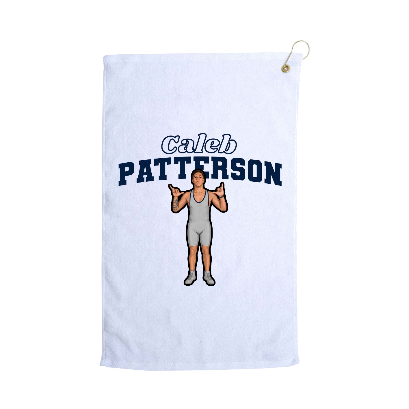 Golf Towel — Name Arch in White