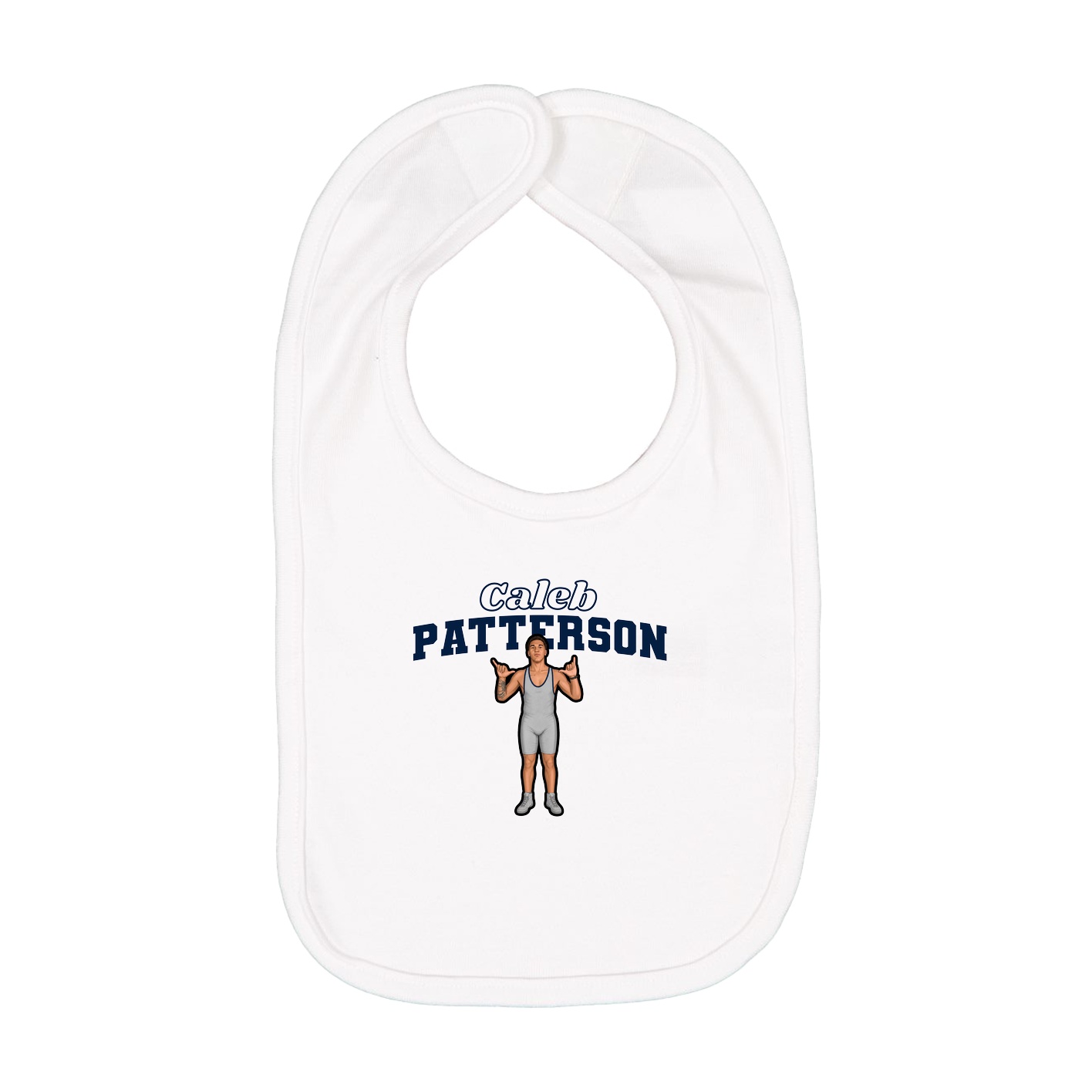 Infant Bib — Name Arch in White