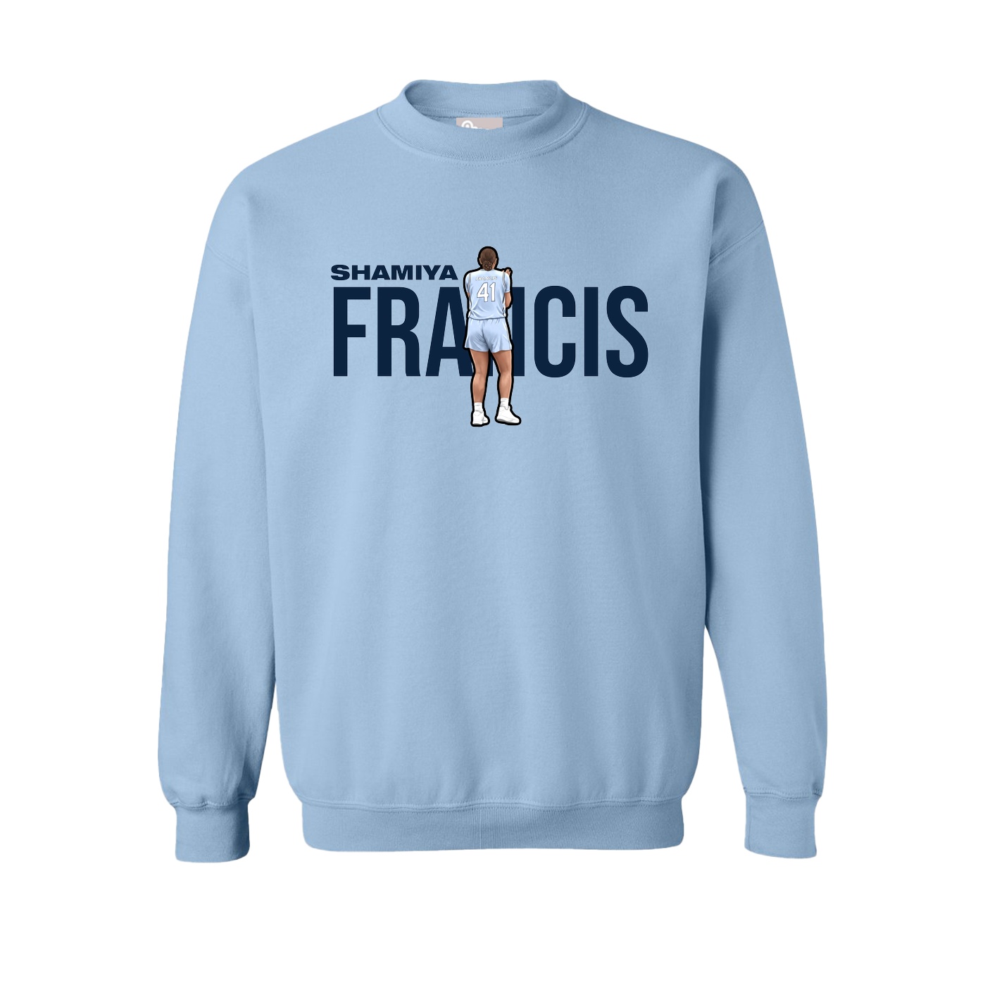 Fleece Crew — Player Name in Light Blue