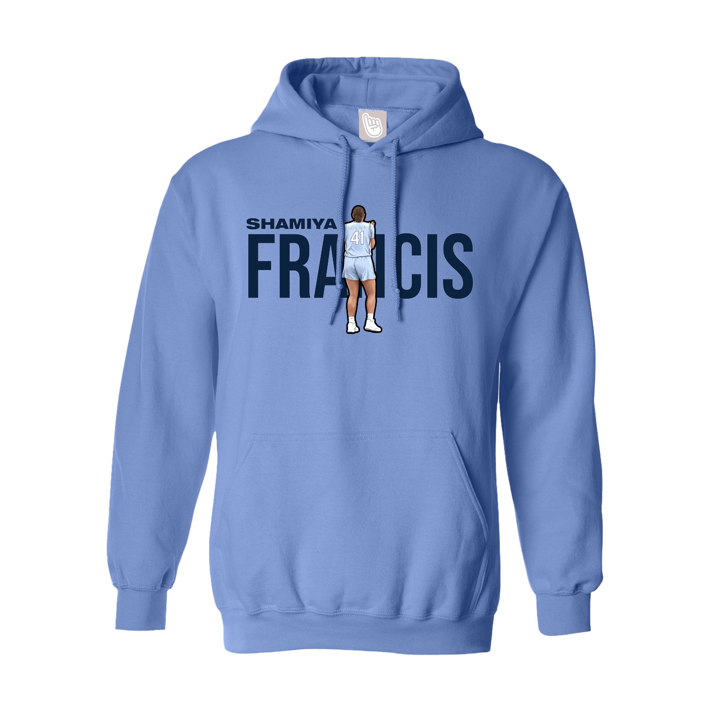 Youth Hoodie — Player Name in Powder Blue