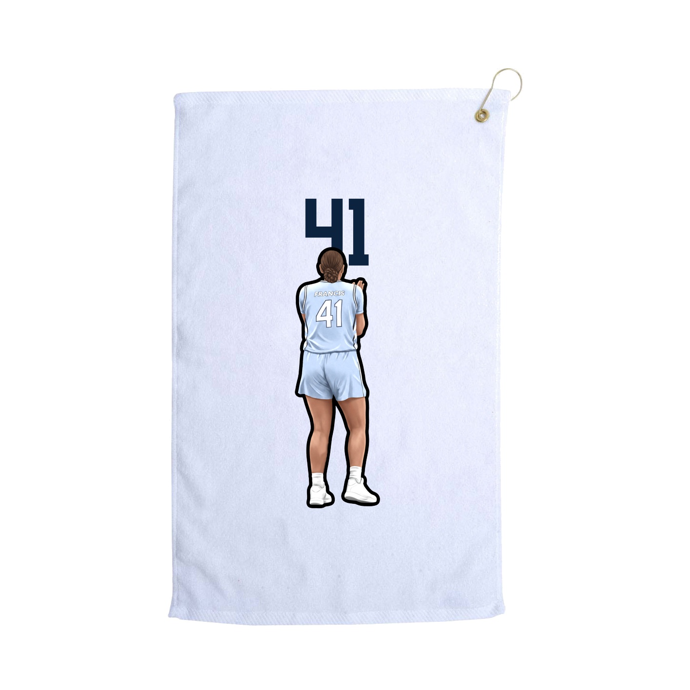 Golf Towel — Number Top in White