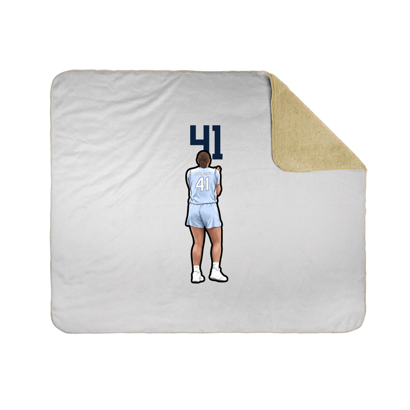 Throw Blanket — Number Top in White