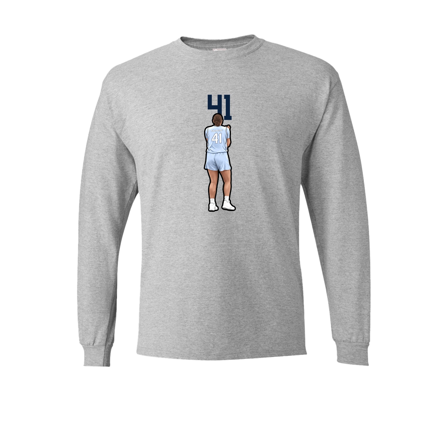 Long Sleeve Tee — Number Top in Grey