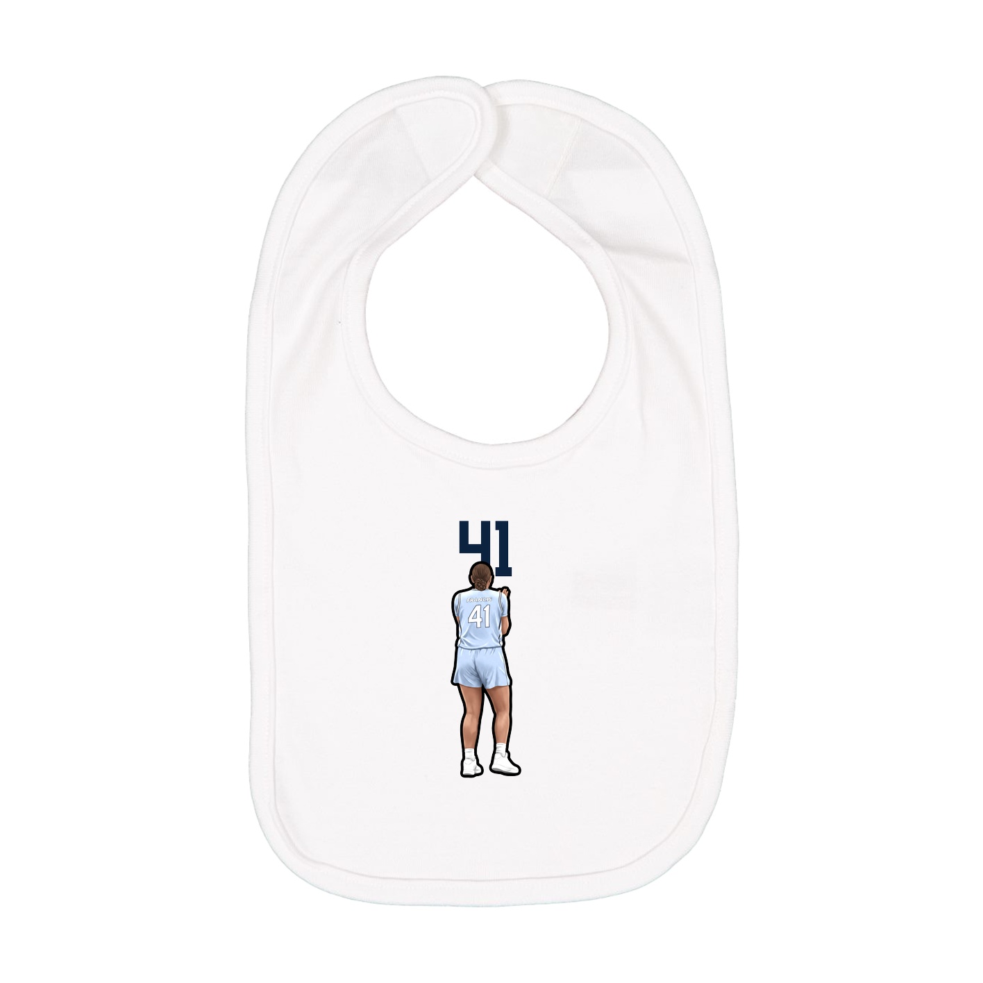 Infant Bib — Number Top in White