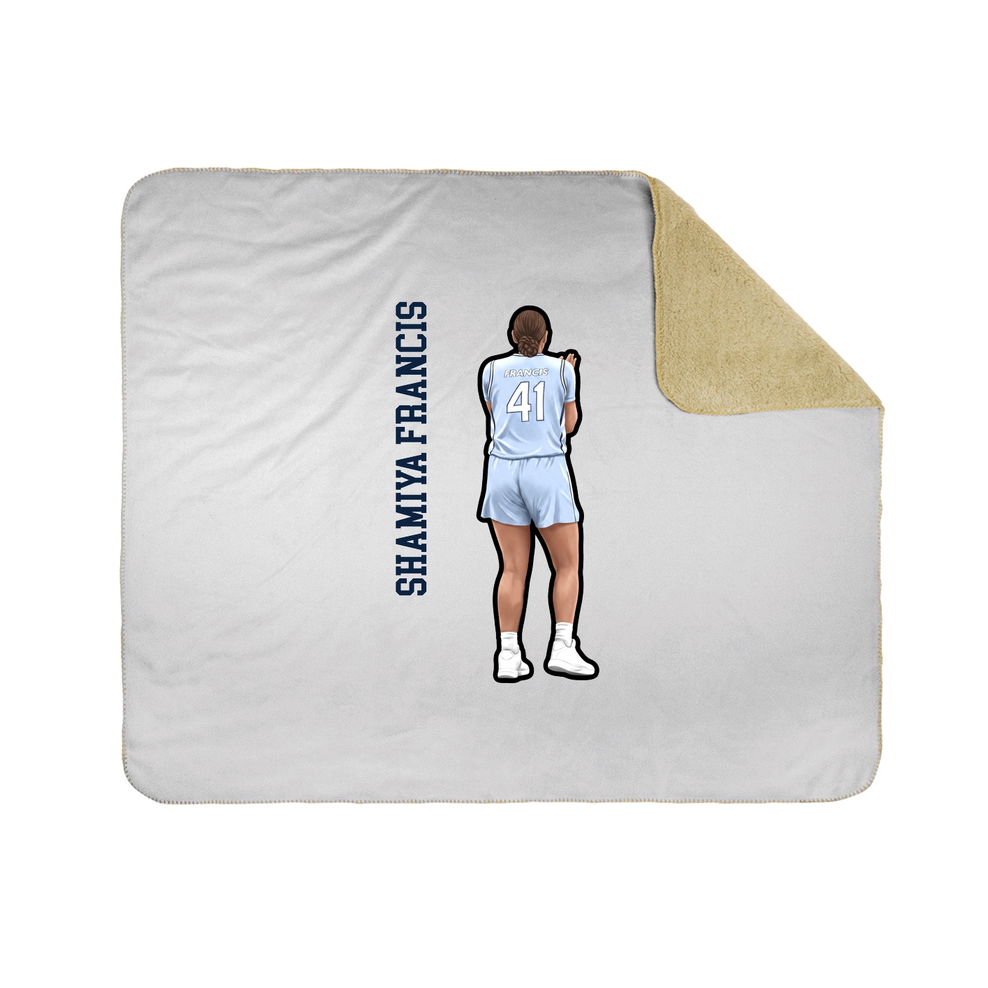 Throw Blanket — Name Vertical in White