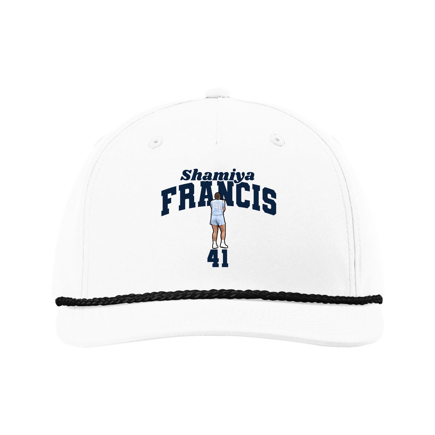 Five-Panel Classic Rope Cap — Signature Arch in White