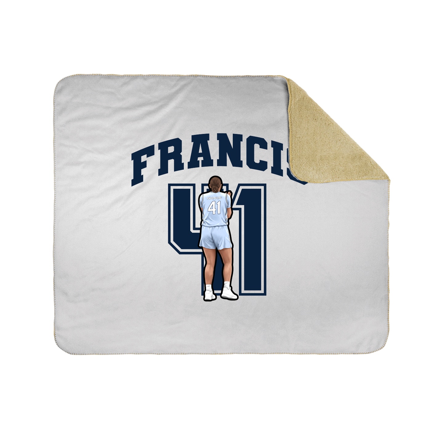 Throw Blanket — Number in White