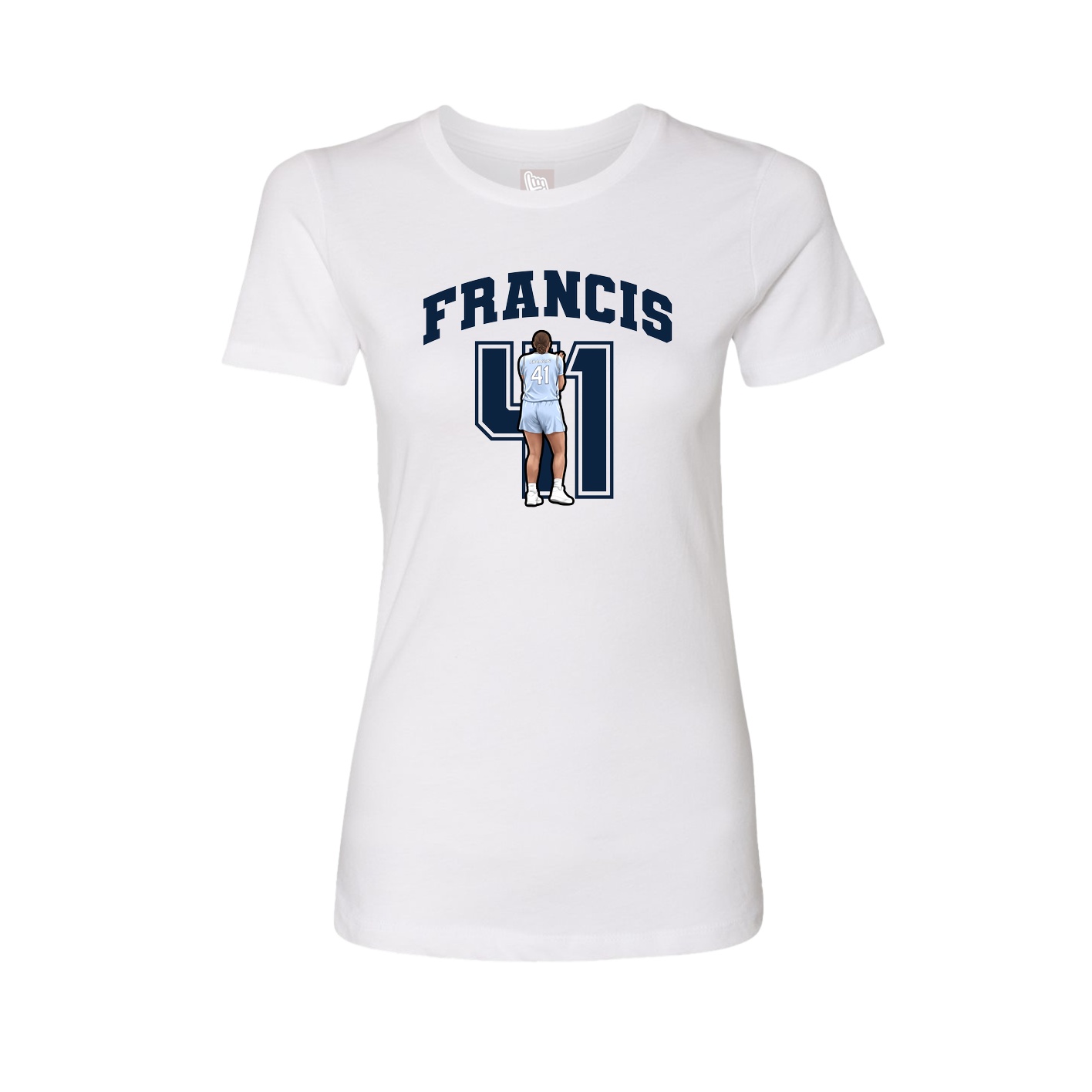 Fitted Women's Tee — Number in White