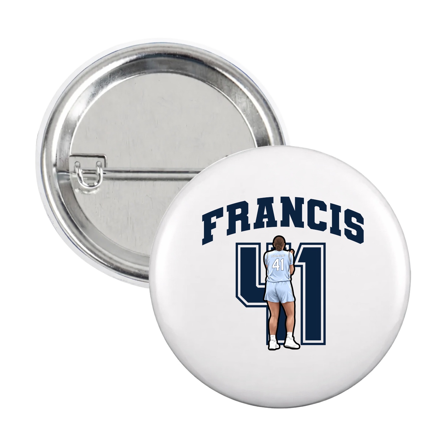 Game Day Button — Number in White