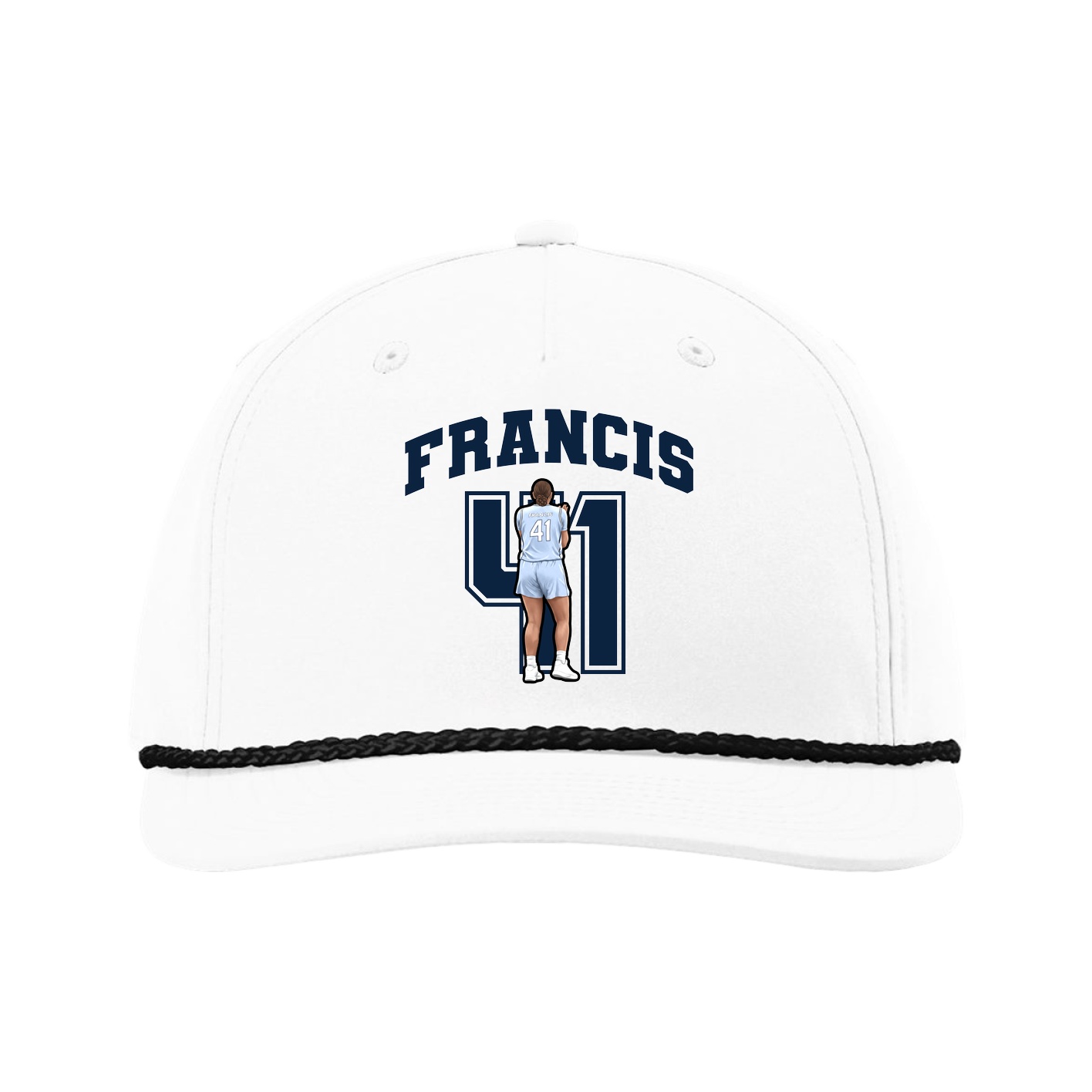Five-Panel Classic Rope Cap — Number in White