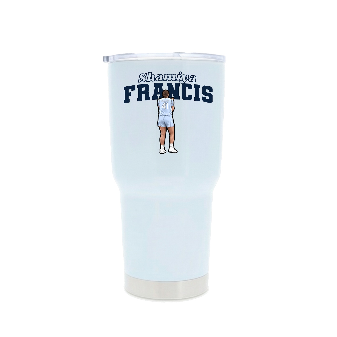 30oz Stainless Steel Tumbler — Name Arch in White