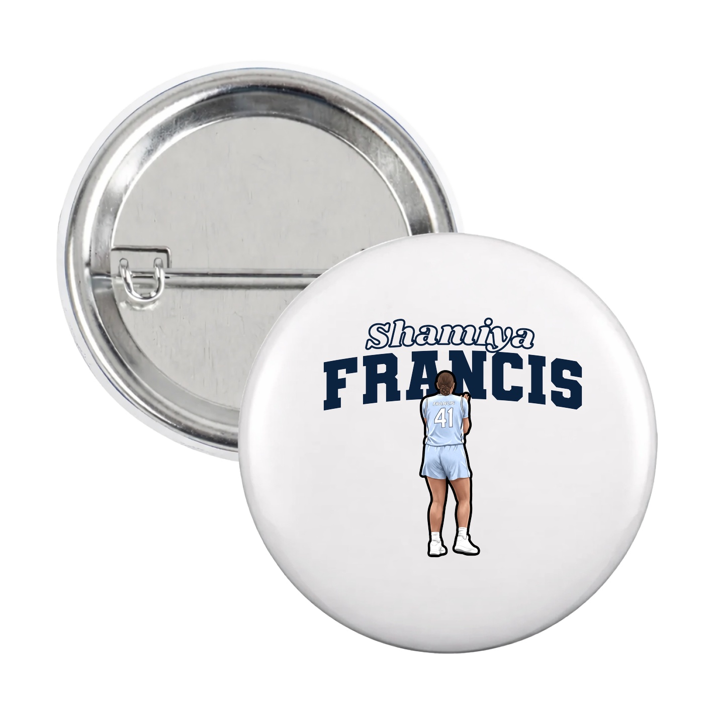 Game Day Button — Name Arch in White