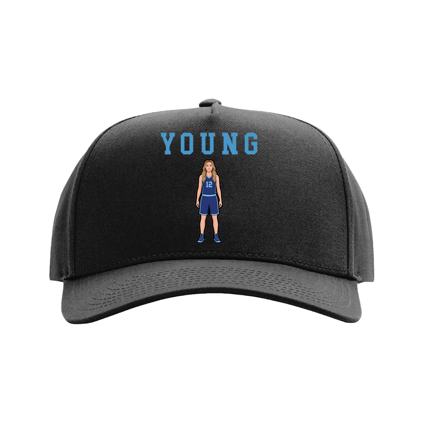 Full Fabric Five-Panel Champ Cap — Shirsey in Black