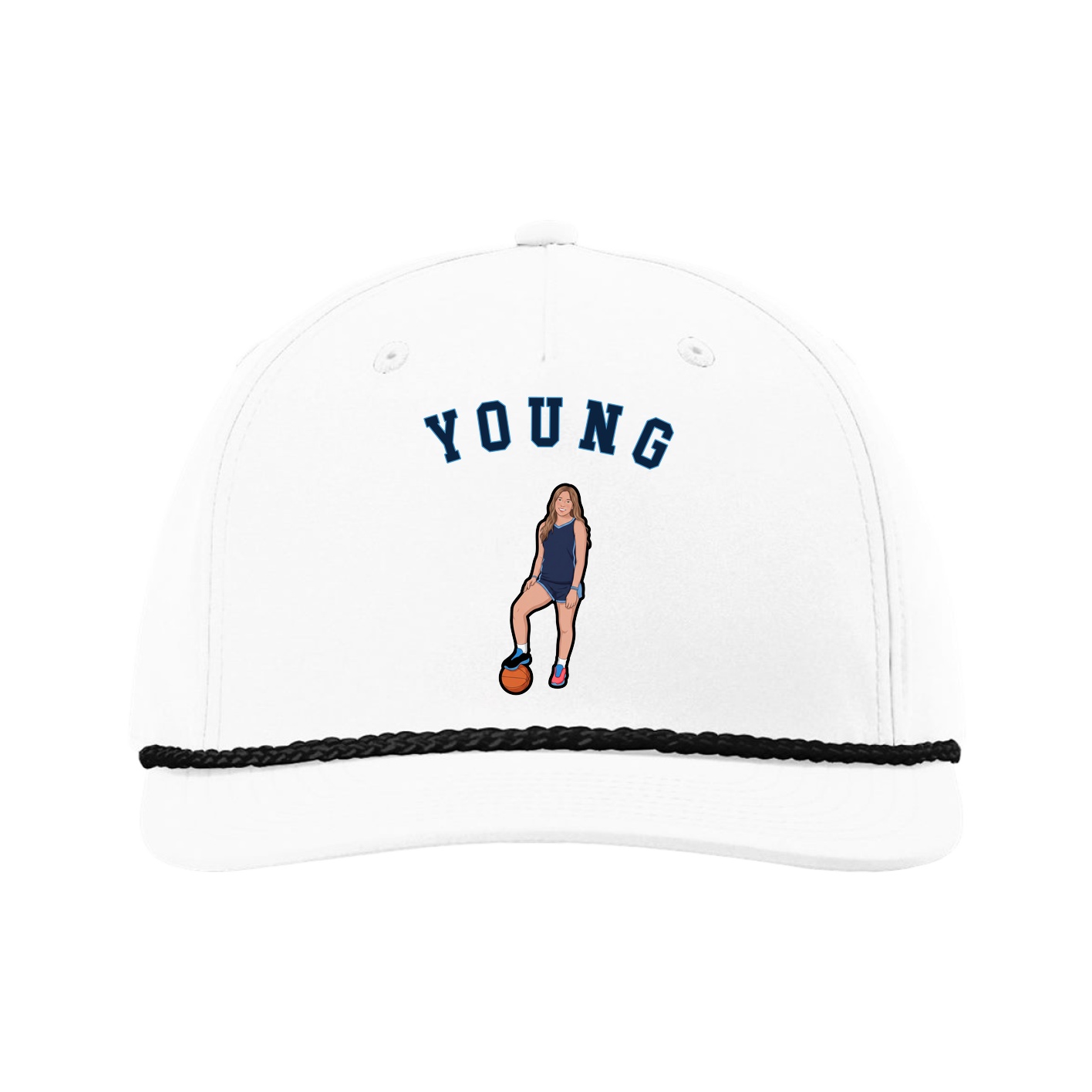 Five-Panel Classic Rope Cap — Shirsey Arch in White