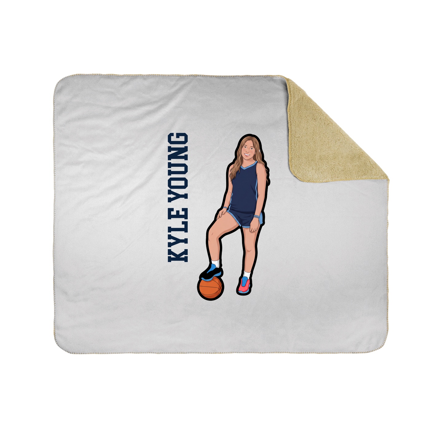 Throw Blanket — Name Vertical in White