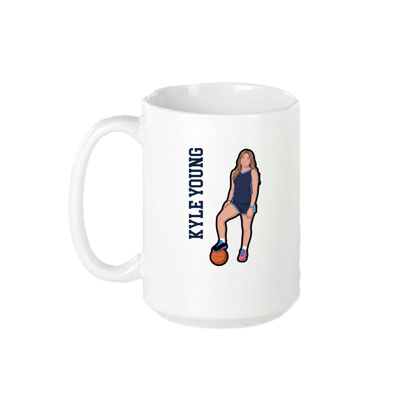 15oz Coffee Mug — Name Vertical in White