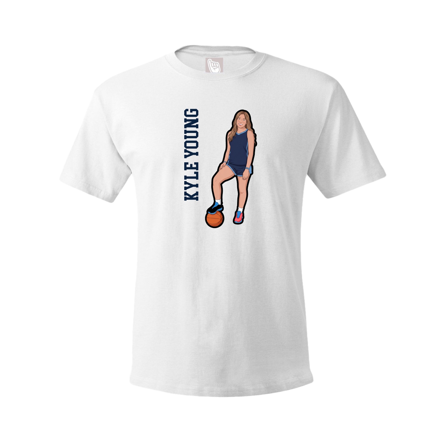 Youth Tee — Name Vertical in White