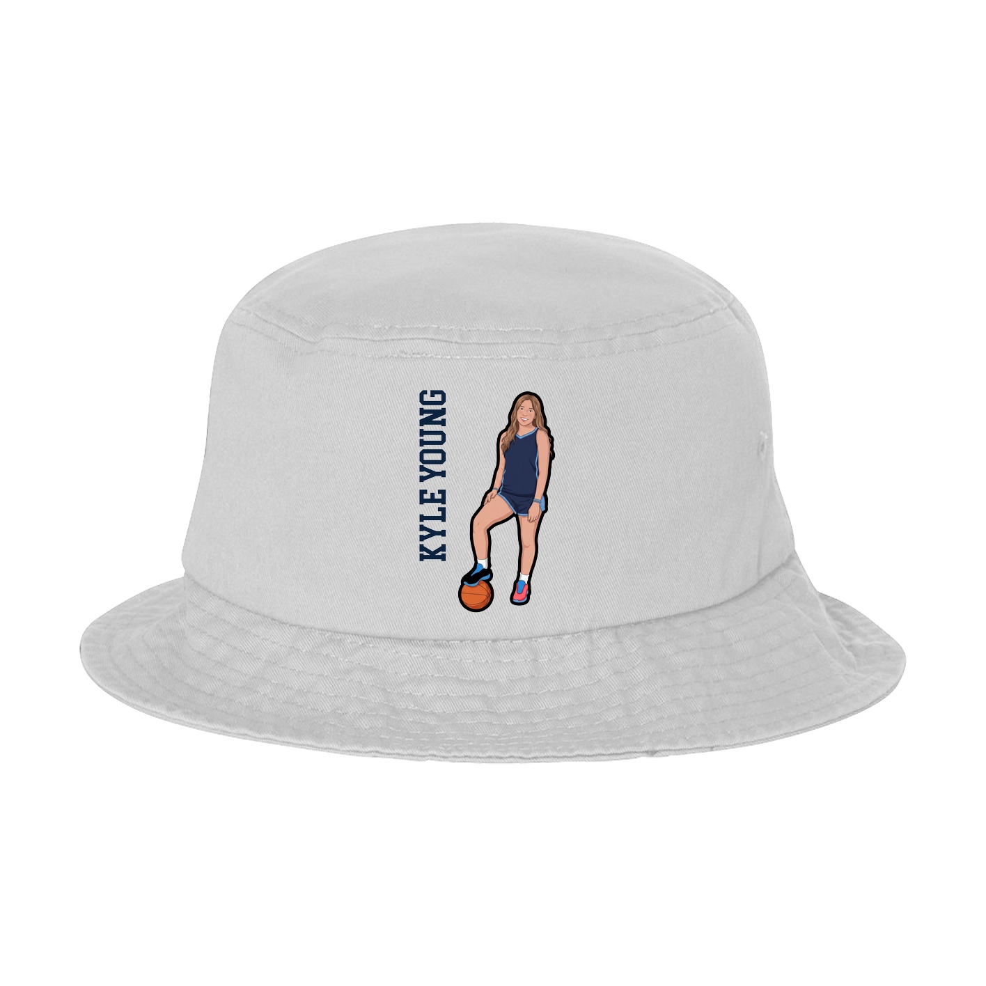 Bucket Cap — Name Vertical in White