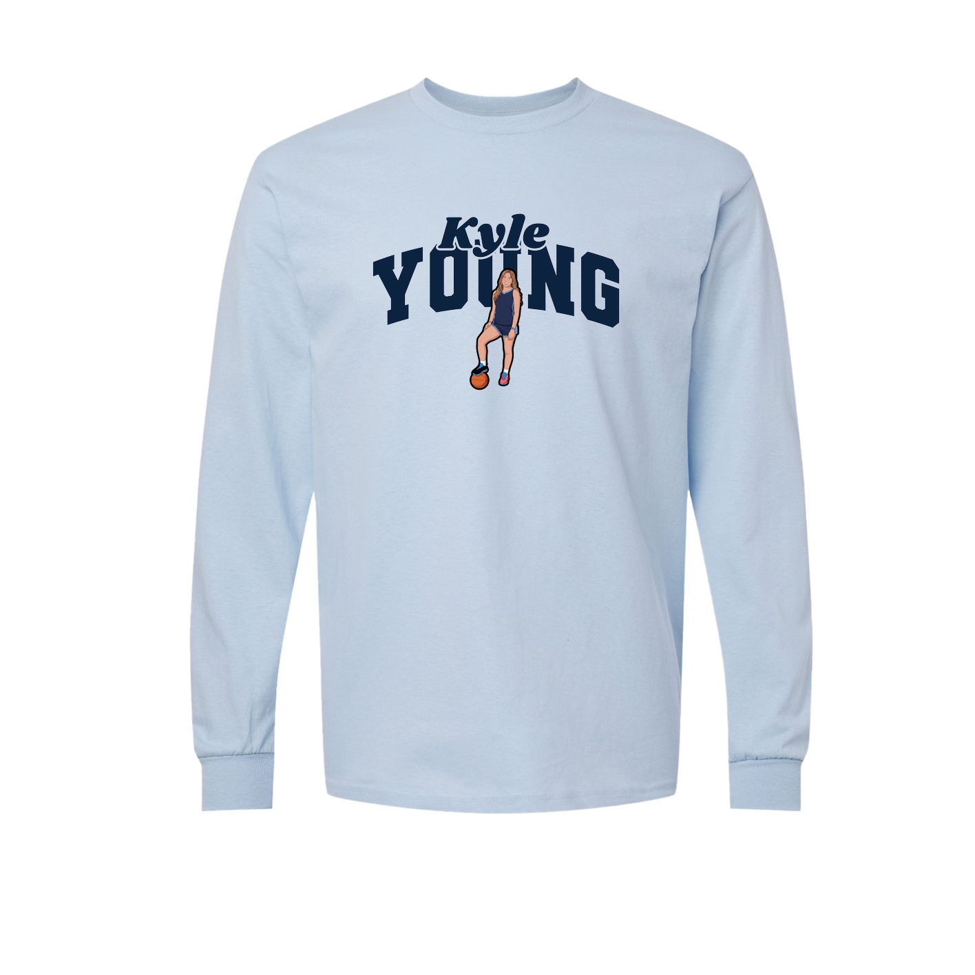 Long Sleeve Tee — Signature Arch in Light Blue