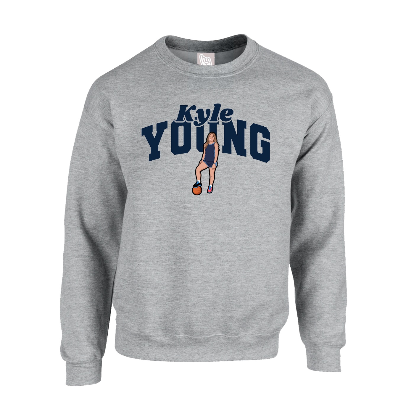 Fleece Crew — Signature Arch in Grey