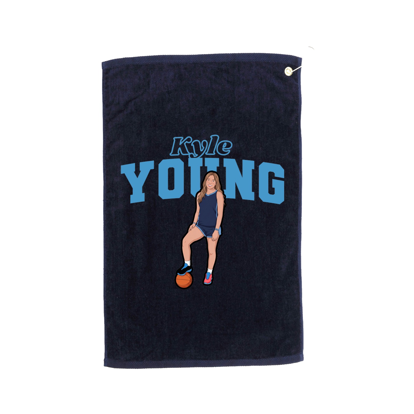 Golf Towel — Name Arch in Navy